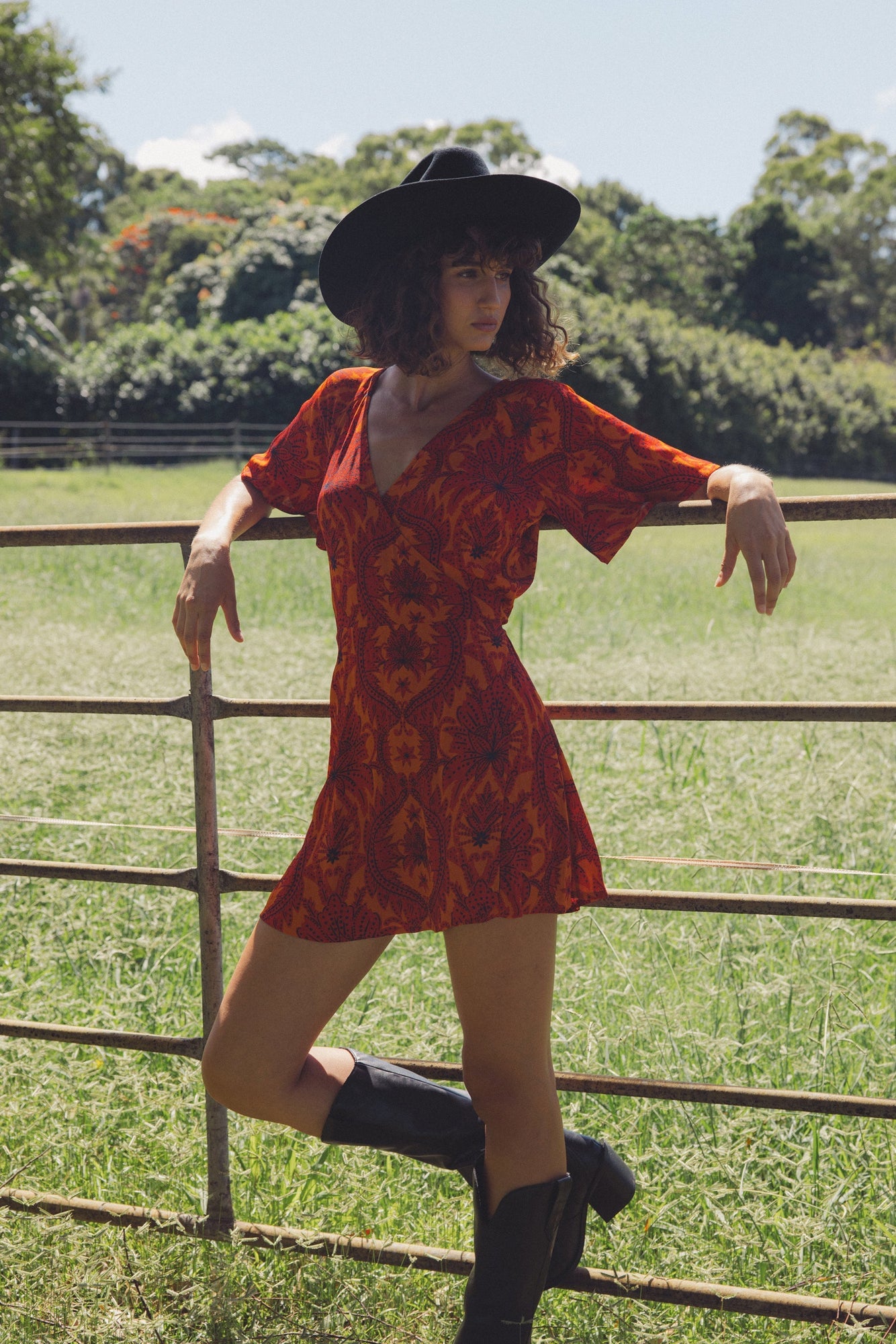 Nina Mini Wrap Dress - Damask Floral