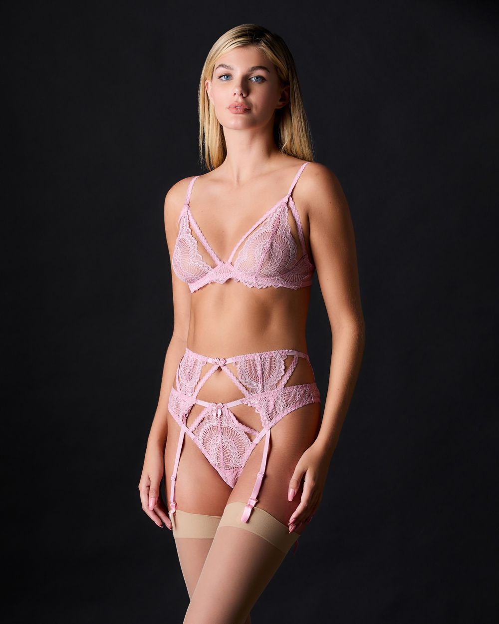 Natalia Suspender Belt - Parfait
