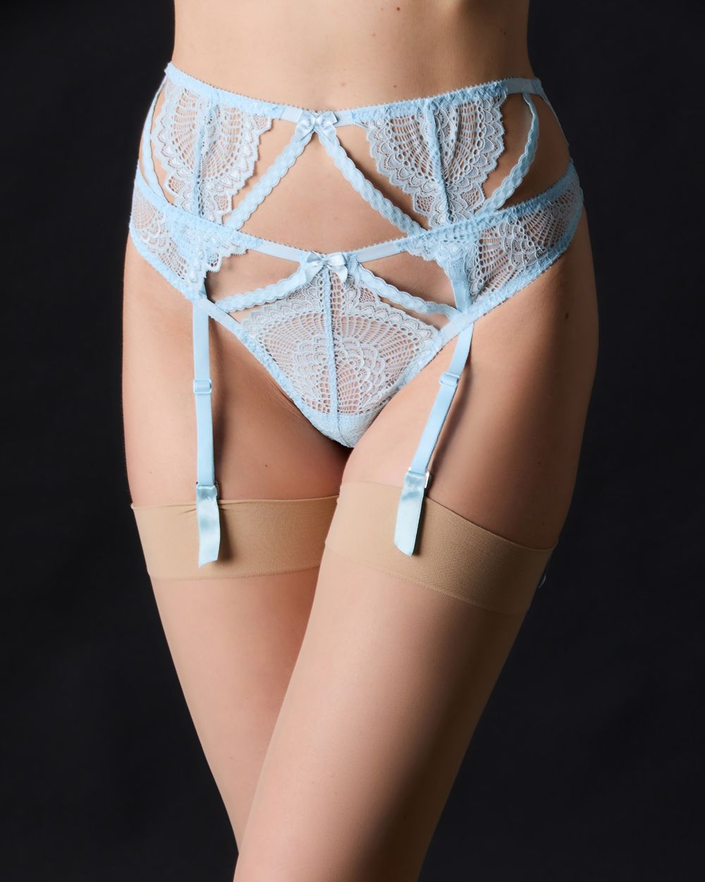 Natalia Suspender Belt - Chambray