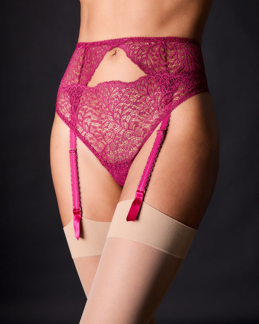 Allegra Suspender Belt - Syrah