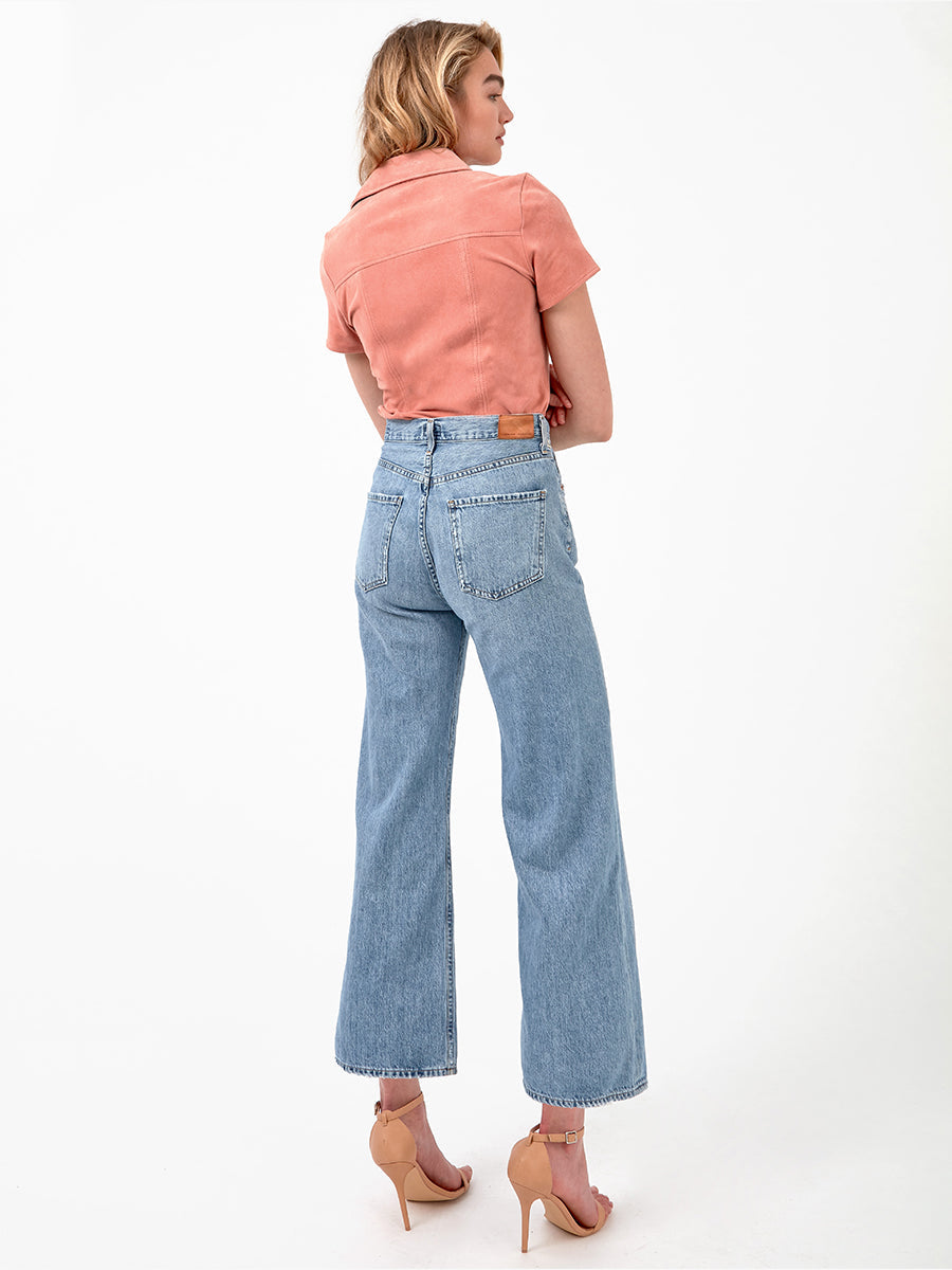 OFFICER SUEDE BUTTON UP