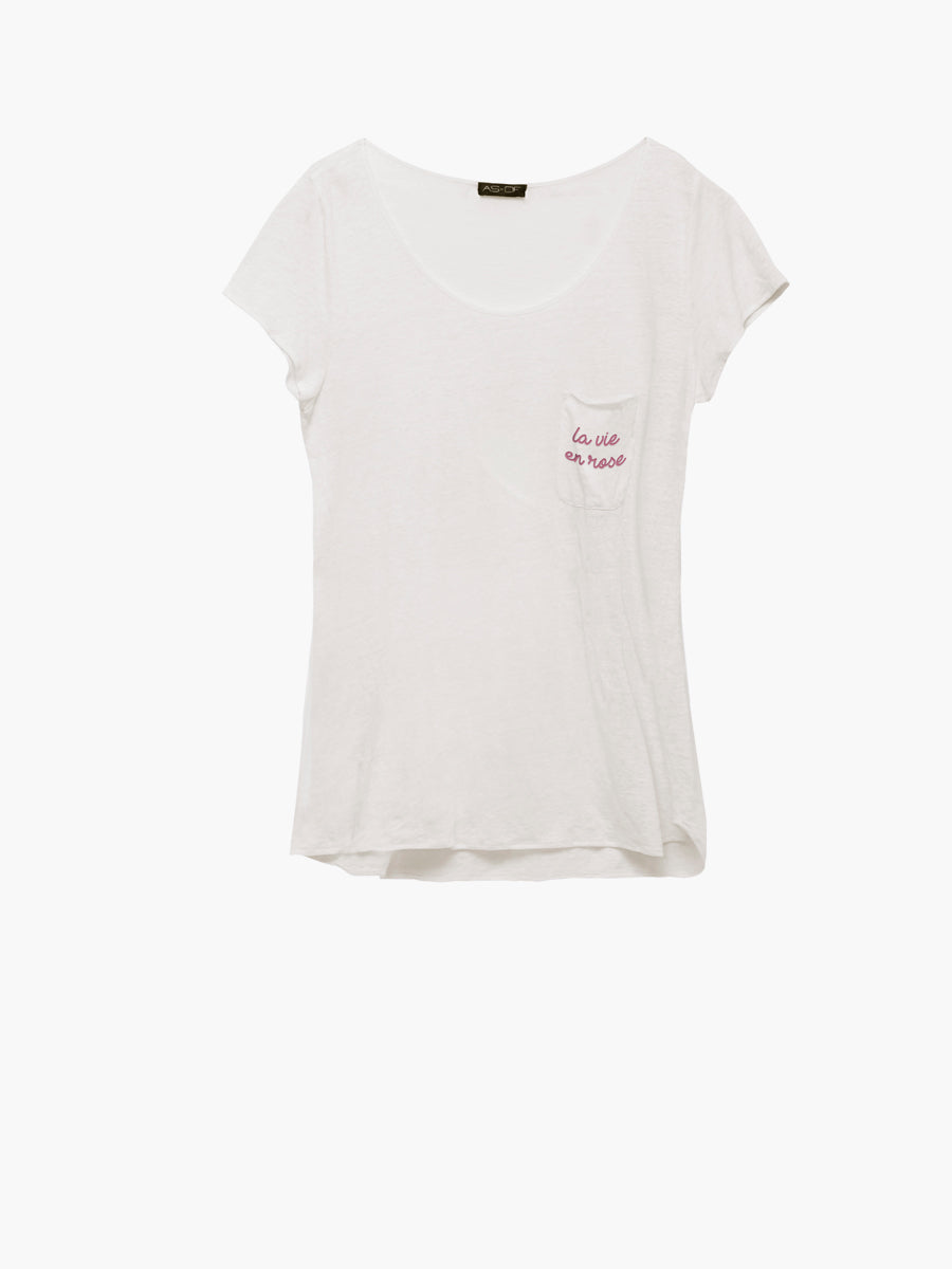 LA VIE EN ROSE LINEN TEE