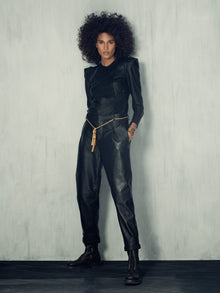 DENISE RECYCLED LEATHER TROUSER