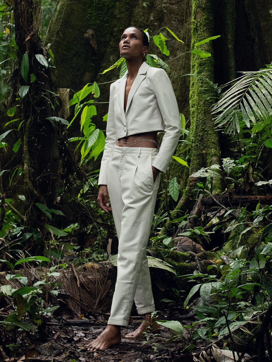 DENISE RECYCLED LEATHER TROUSER