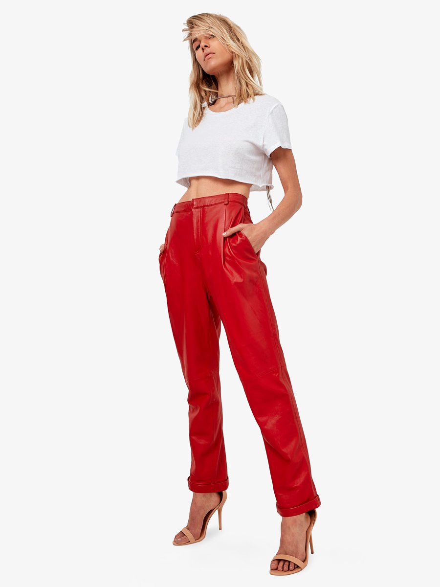 DENISE RECYCLED LEATHER TROUSER