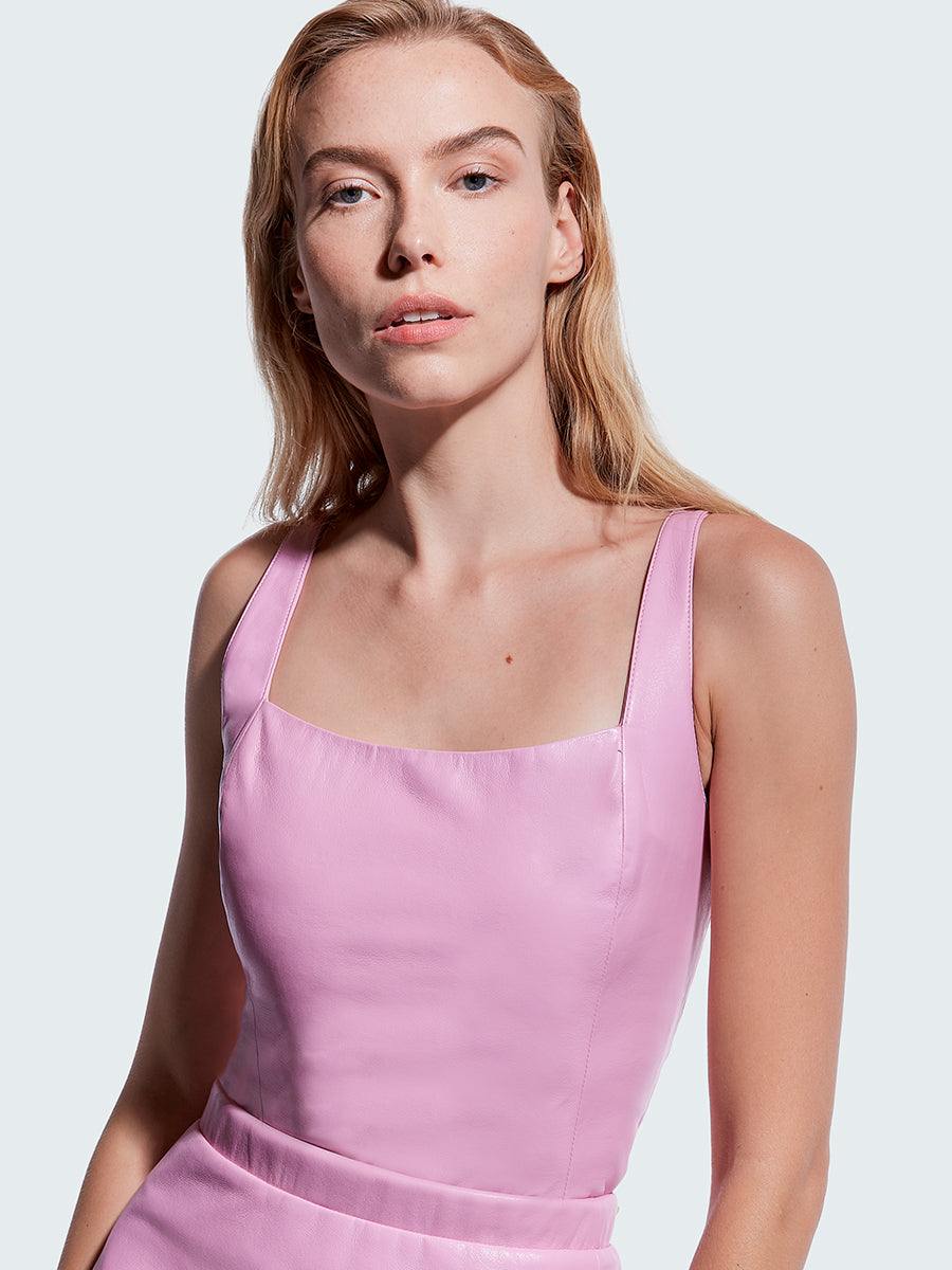 CLEMENTINE RECYCLED LEATHER TOP