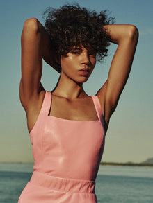 CLEMENTINE RECYCLED LEATHER TOP