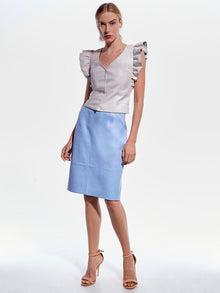 SYLVIA RECYCLED LEATHER TOP