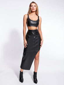 FALLON RECYCLED LEATHER SKIRT
