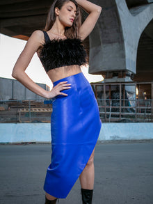 FALLON RECYCLED LEATHER SKIRT