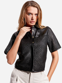PIAZZA UPCYCLED LEATHER SHIRT