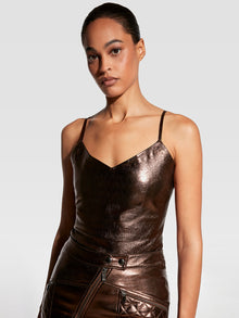 ELODIE STRETCH LEATHER TANK