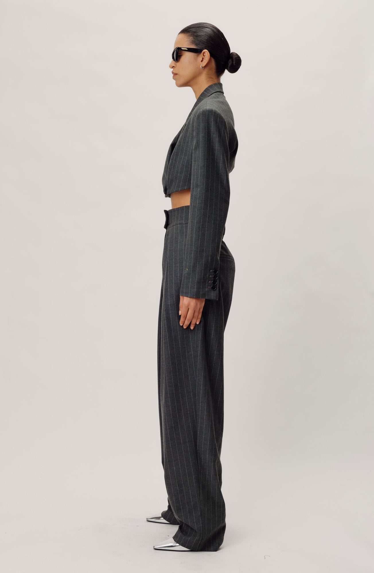 Darine Pant Pinstripe | Charcoal
