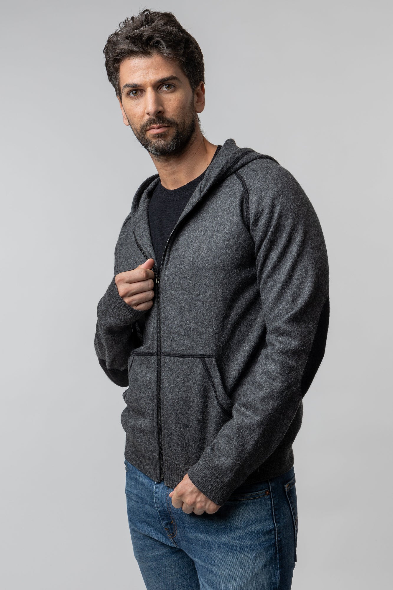 Men | Verbier Zip Up | Charcoal