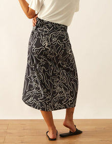 It's A Swirl Midi Skirt | Shadow x Coconut