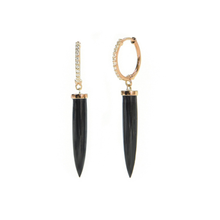 Aphrodite Diamonds & Black Spinel Hoop Earrings | Rose