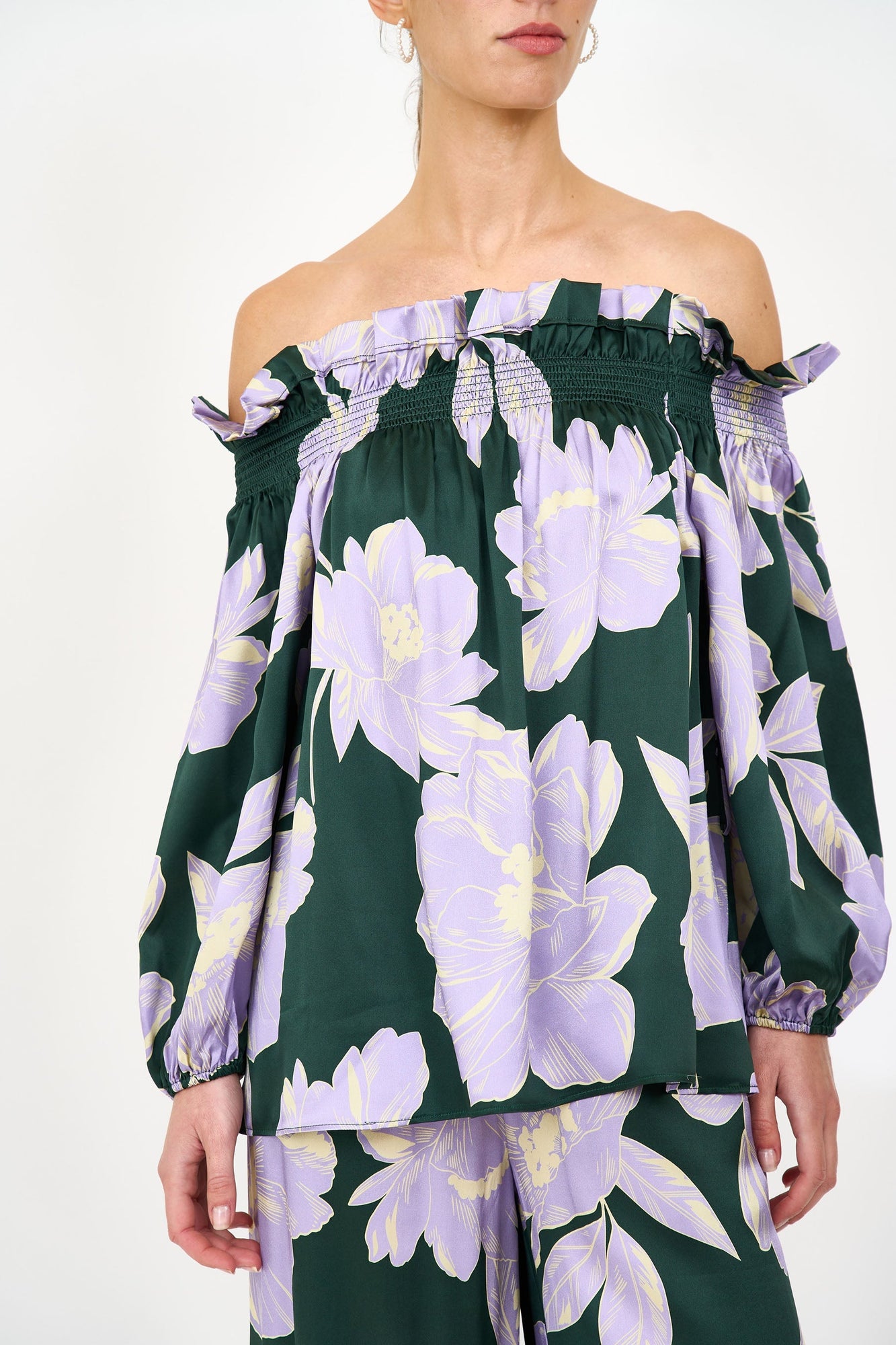 Regina Top - Green Blossom
