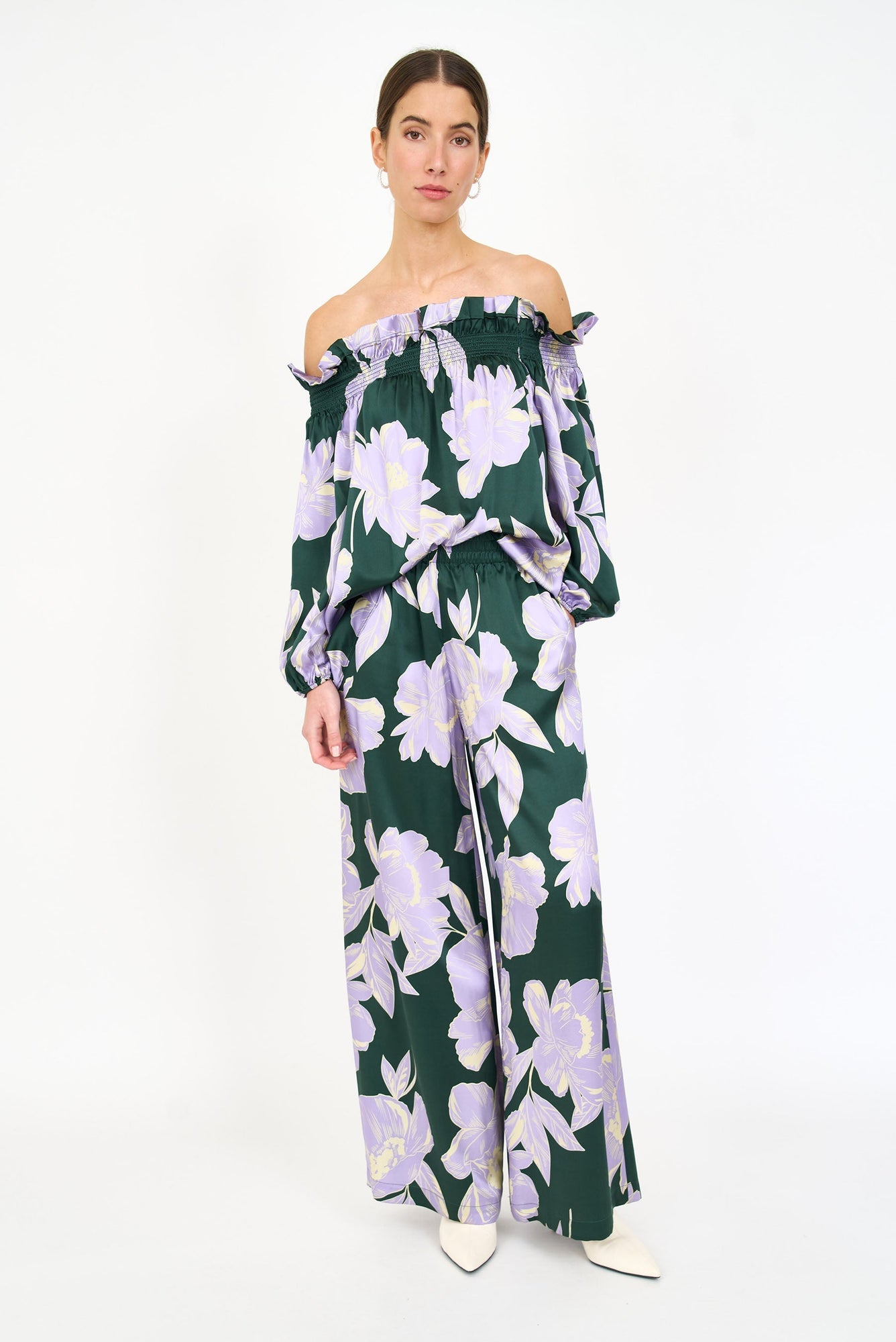 Regina Top - Green Blossom