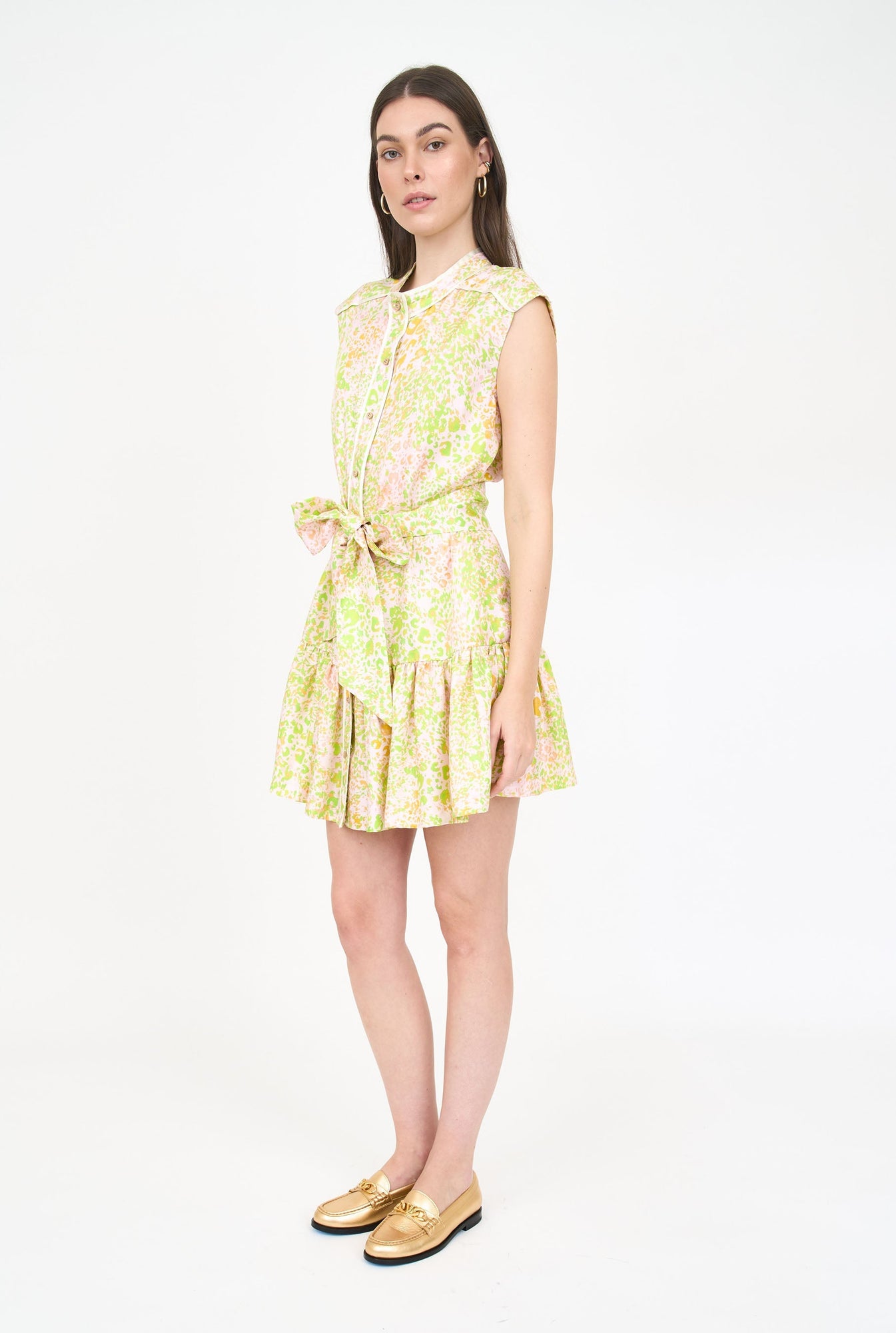 Lucie Dress - Lime Leopard