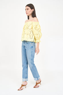 Parker Top - Lemon Embroidery