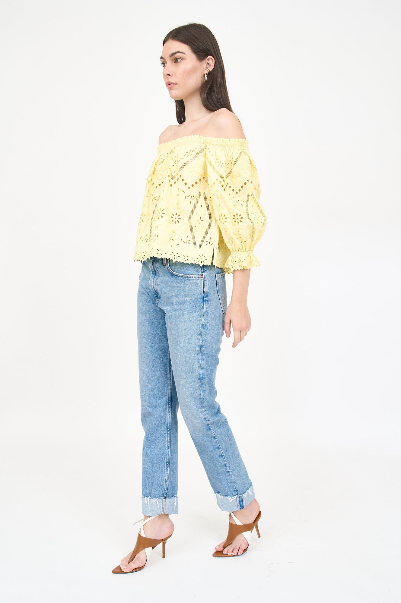 Parker Top - Lemon Embroidery