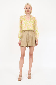 Andrea Blouse - Lime Leopard