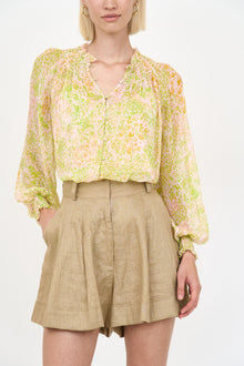 Andrea Blouse - Lime Leopard