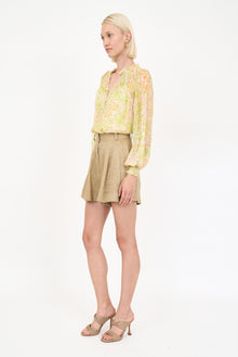 Andrea Blouse - Lime Leopard