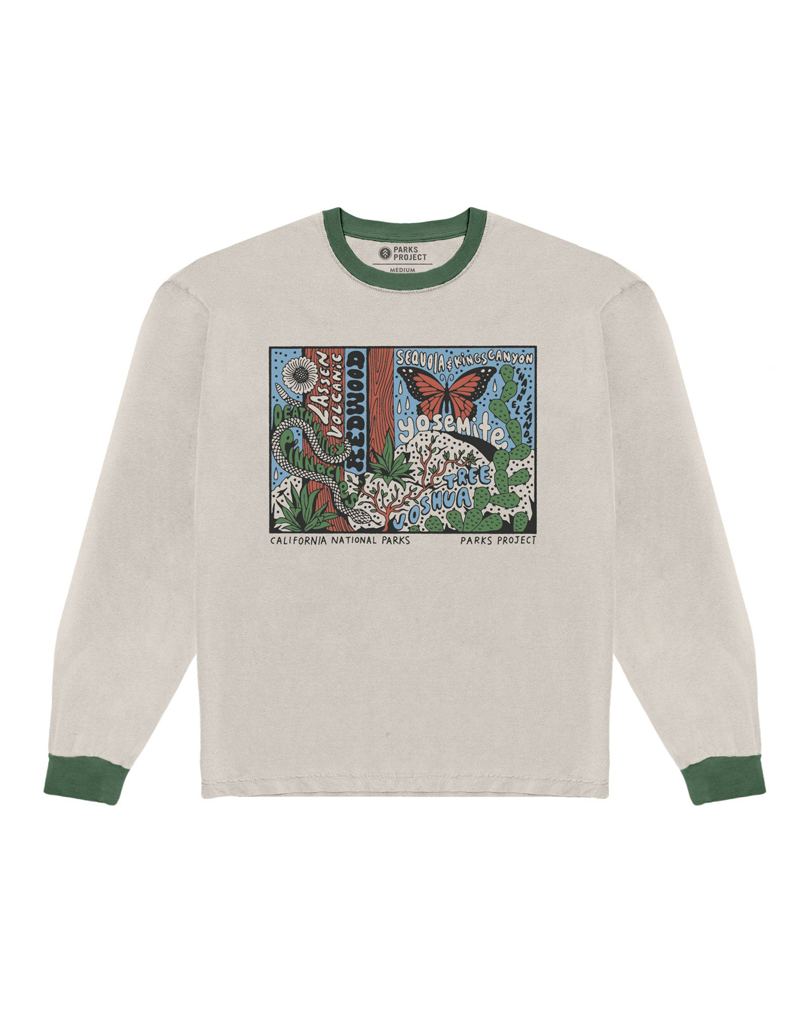 California Snapshot Long Sleeve Tee | Natural and Green