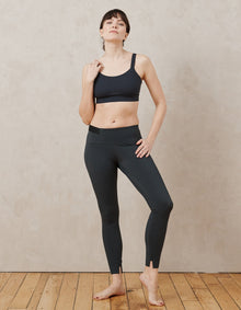 Crop And Roll Leggings | Grey
