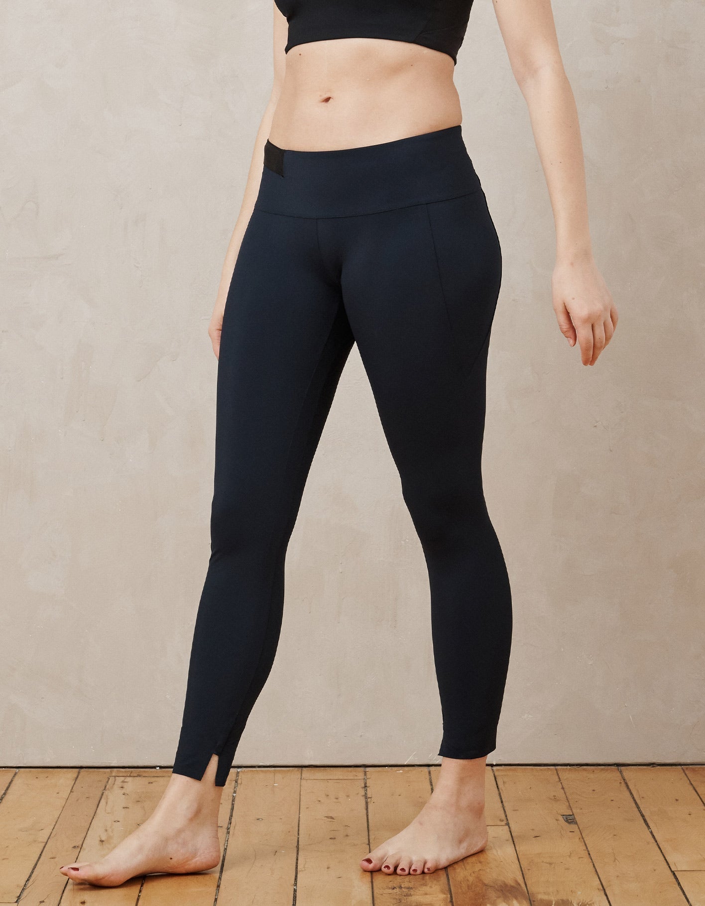 Crop And Roll Leggings | Midnight