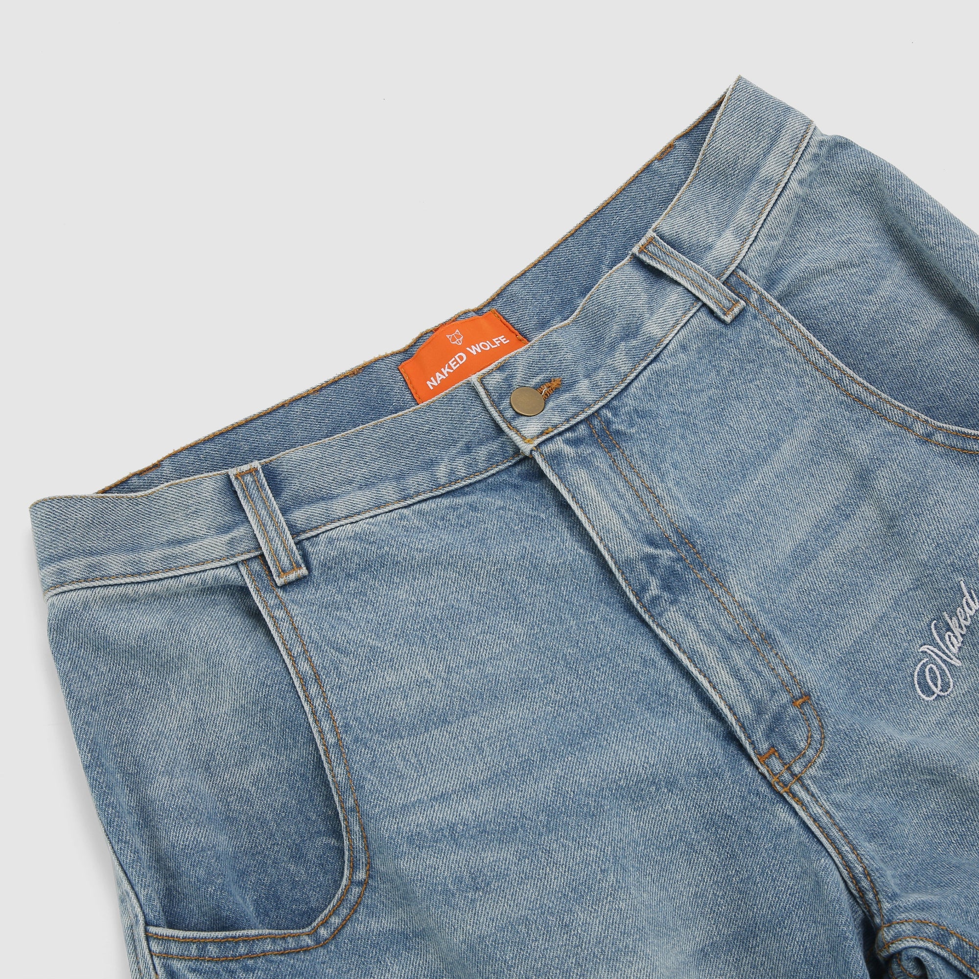 Mens | Denim Cargo Shorts | Light Blue