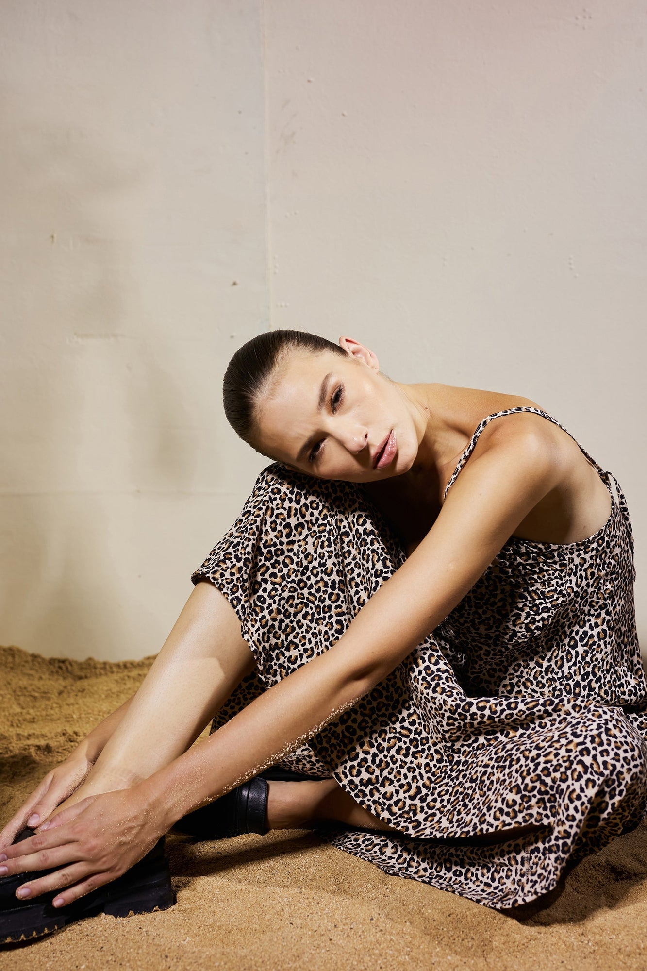 Bianca Slip Dress - Desert Leopard