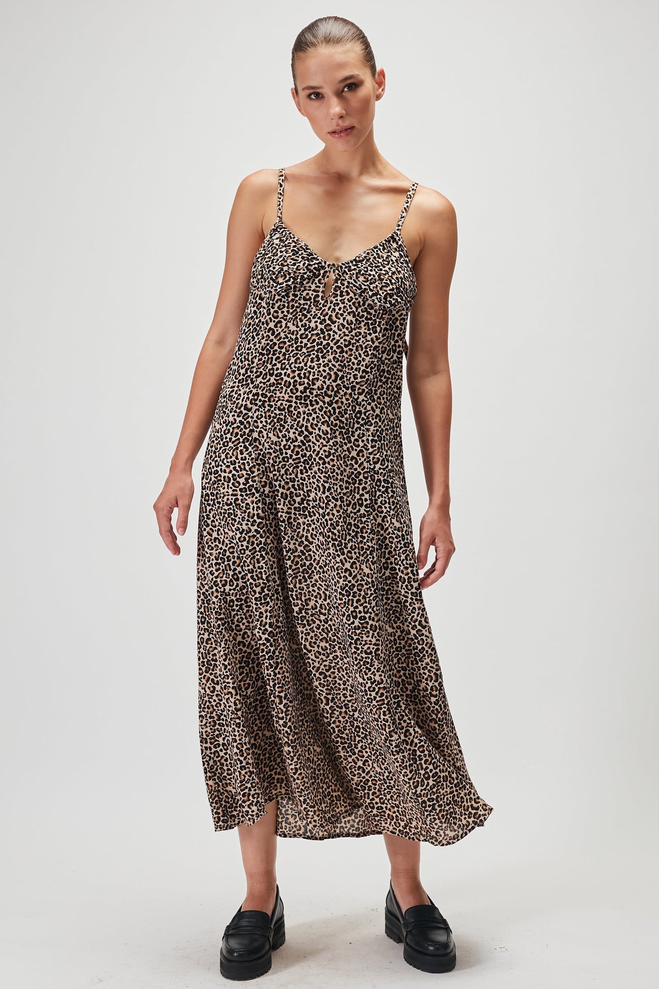Bianca Slip Dress - Desert Leopard