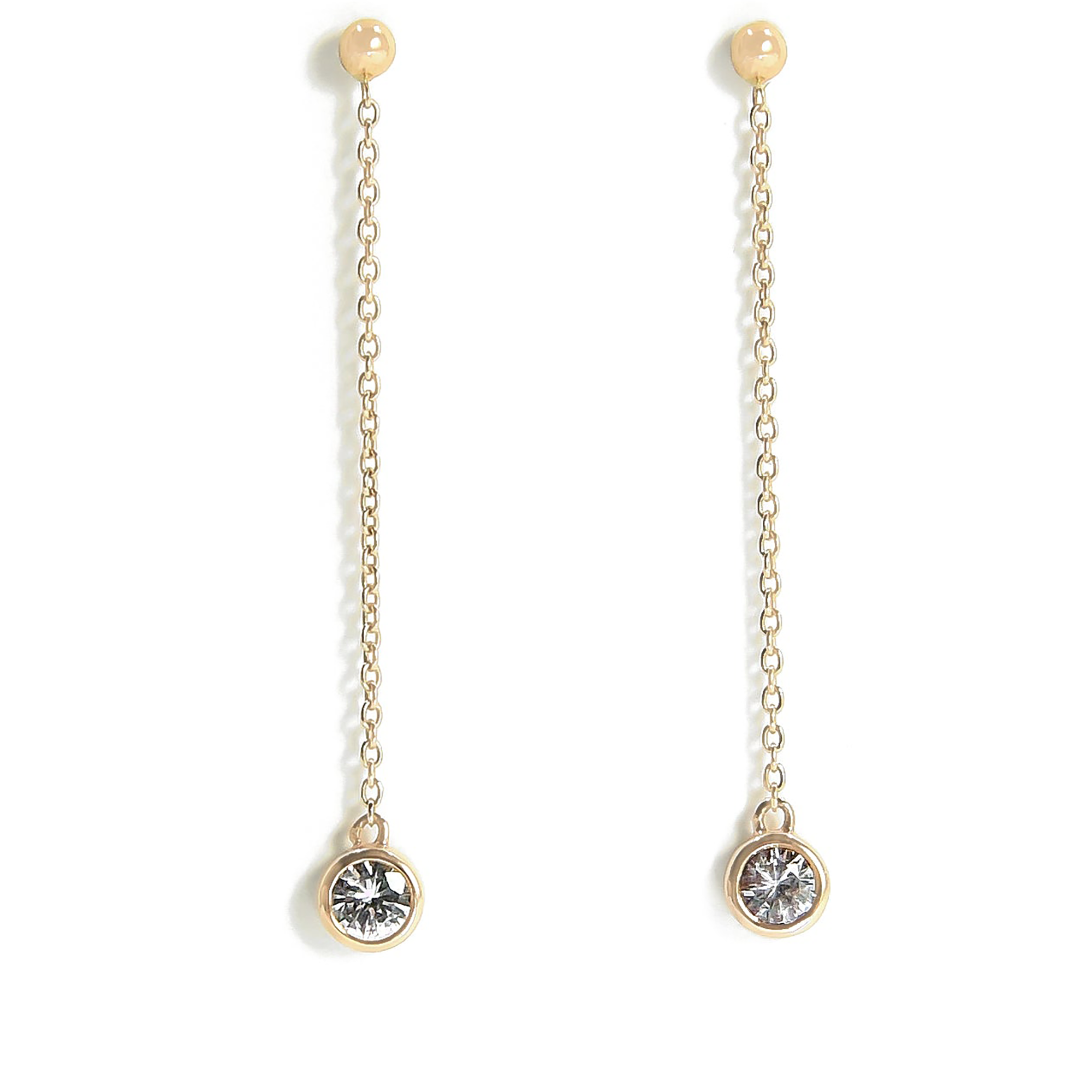 Dipper Earrings White Sapphires | Yellow