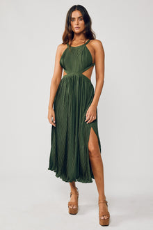 Olga - Cut Out Strap Dress - Douglas Fir