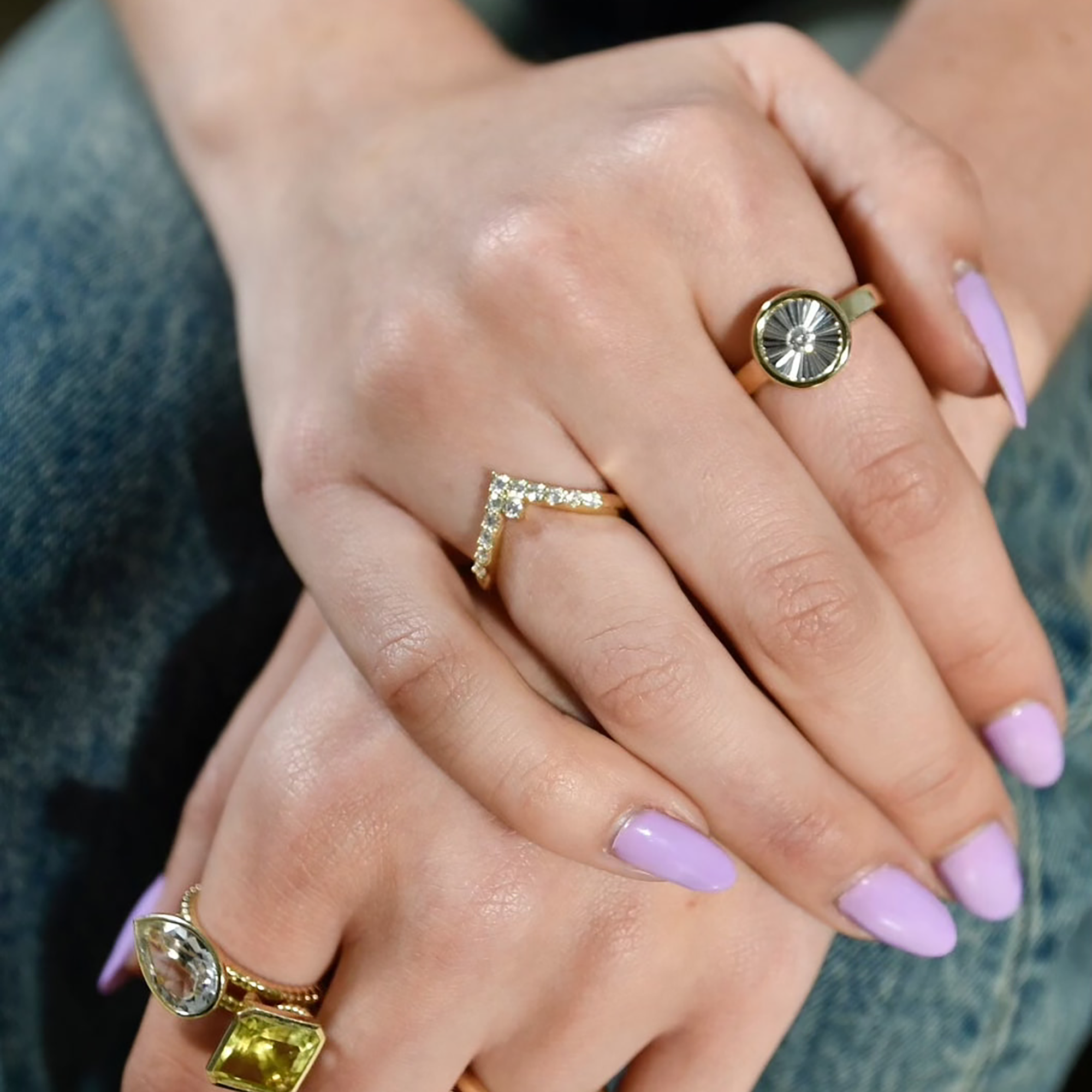 Drop Asscher Cut Jollie Ring | Lemon