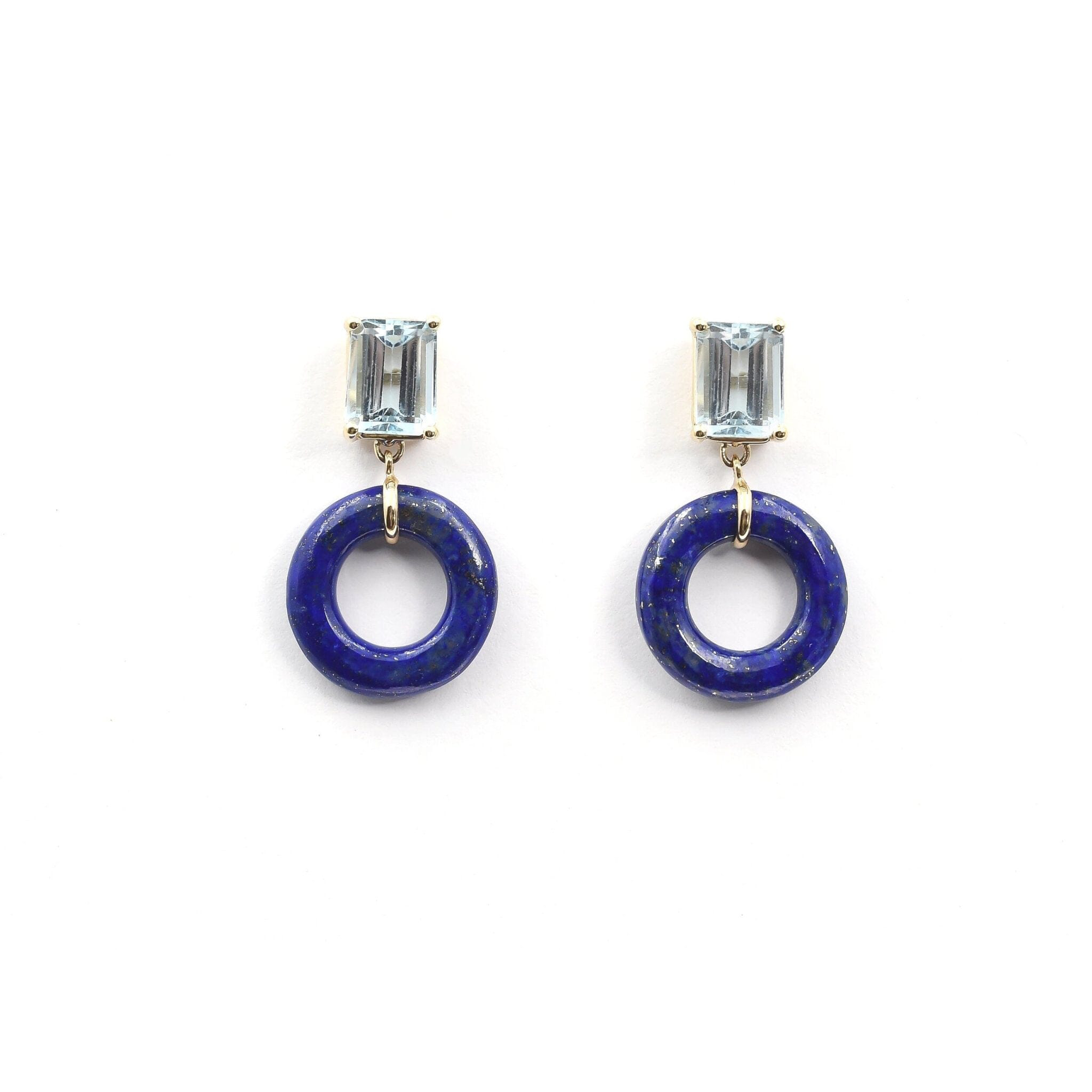 Emerald Cut Glazed Munchkin Earrings | Blueberry