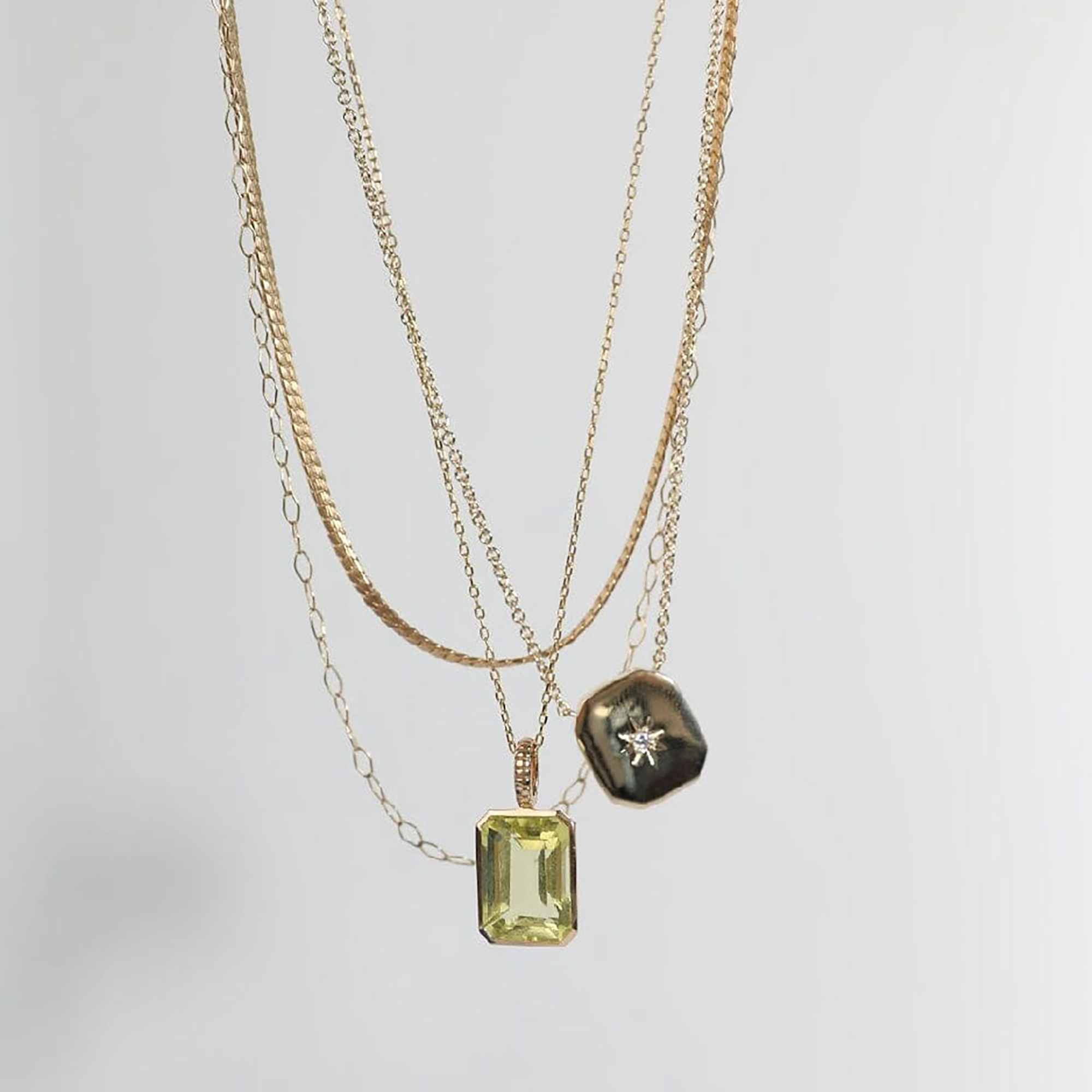 Emerald Cut Jollie DETACHABLE Pendant | Lemon