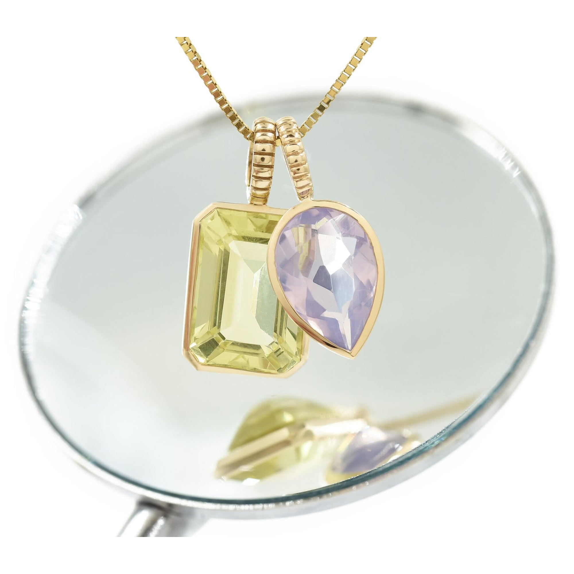 Emerald Cut Jollie DETACHABLE Pendant | Lemon