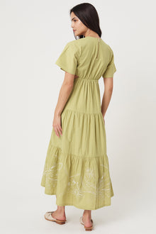 Verity Maxi Dress - Gardenia - Bay Leaf