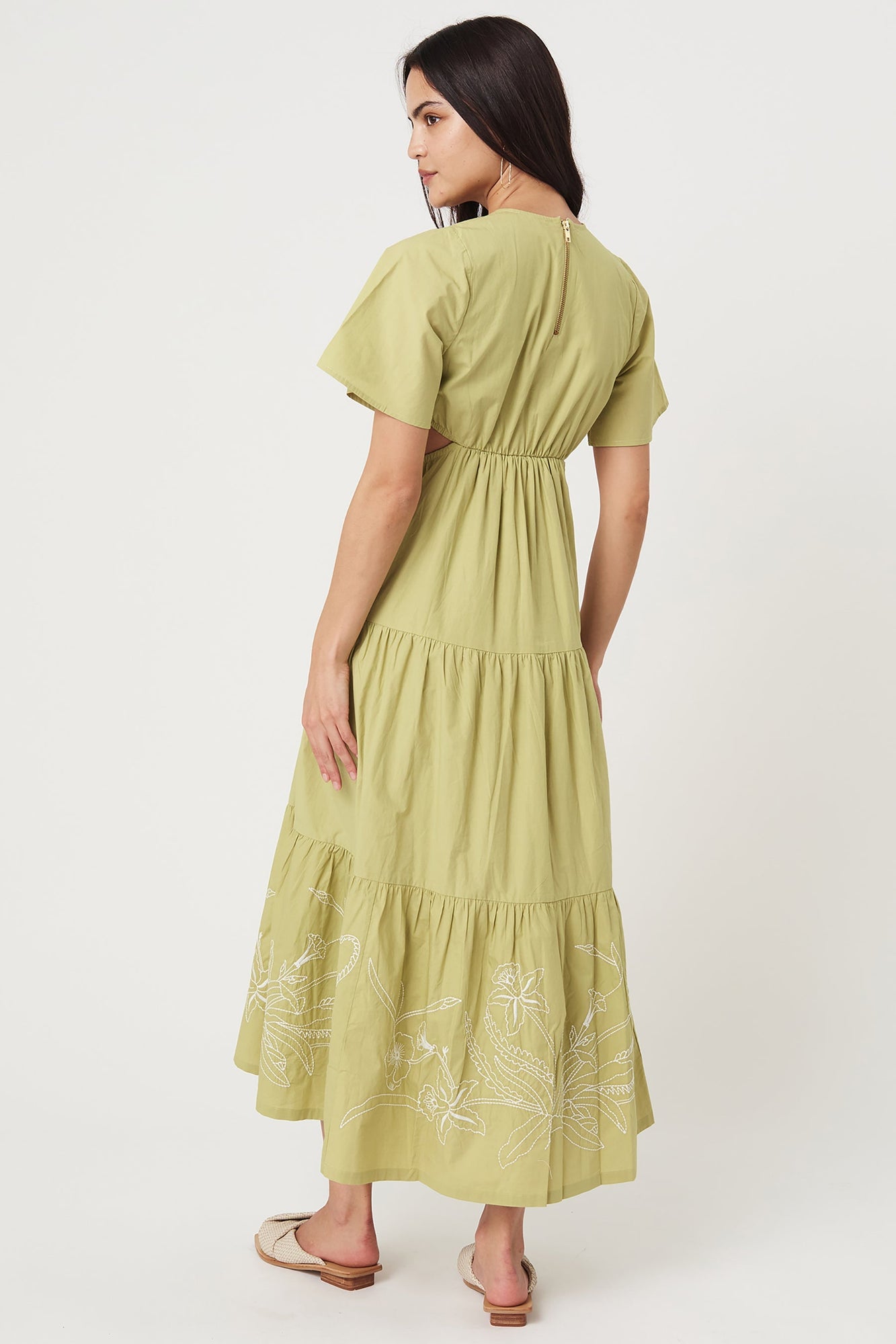 Verity Maxi Dress - Gardenia - Bay Leaf