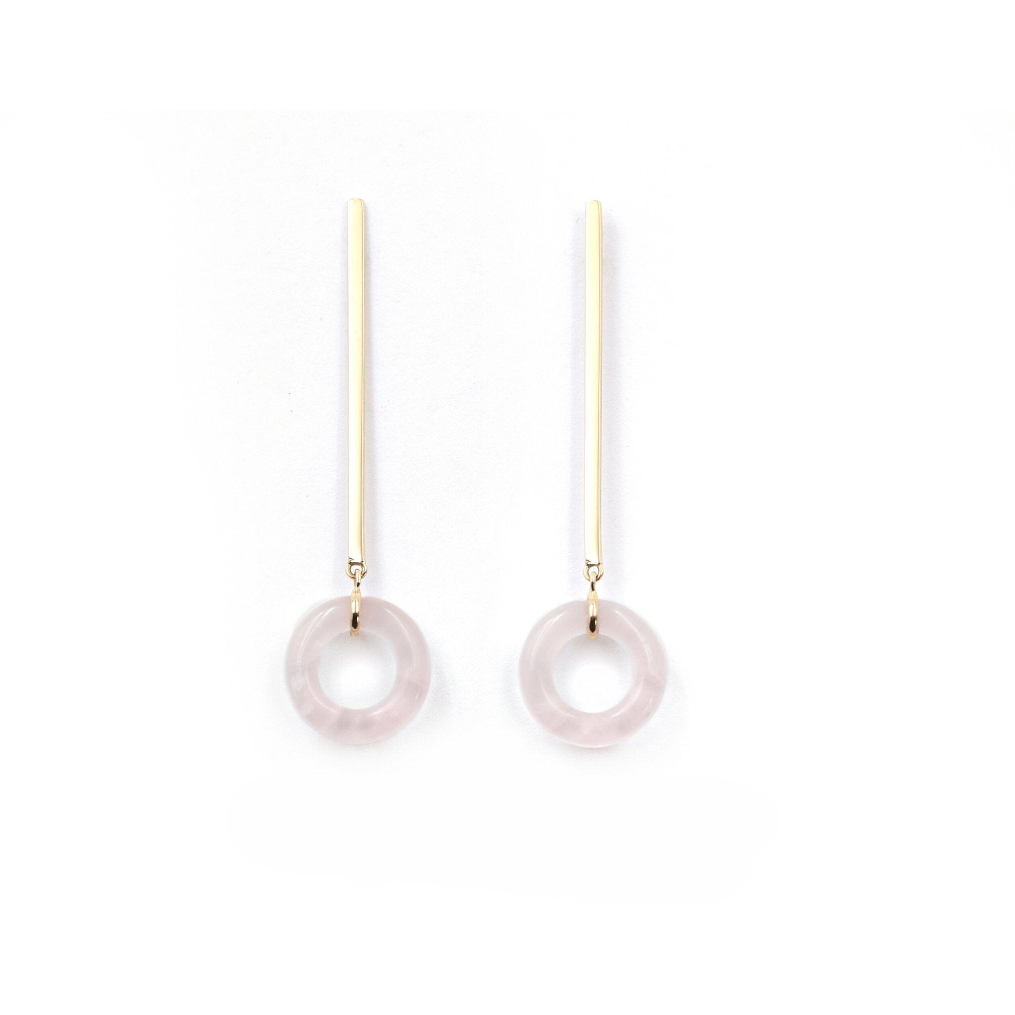 Glazed Munchkin Gold Movement Bar Studs | Rose