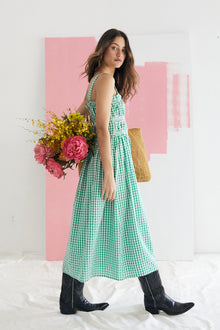 Dolly Maxi Dress - Green Gingham