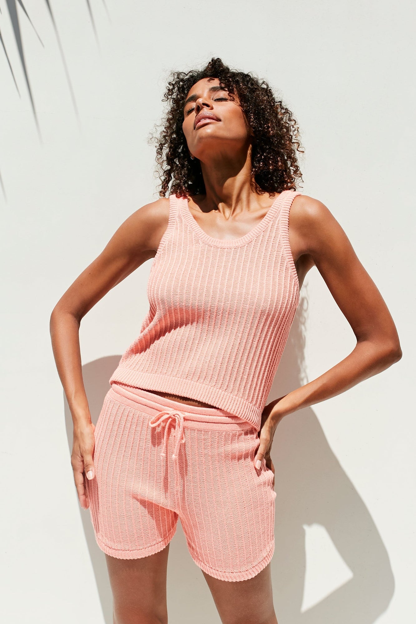 EVY KNIT SHORT - PEACH