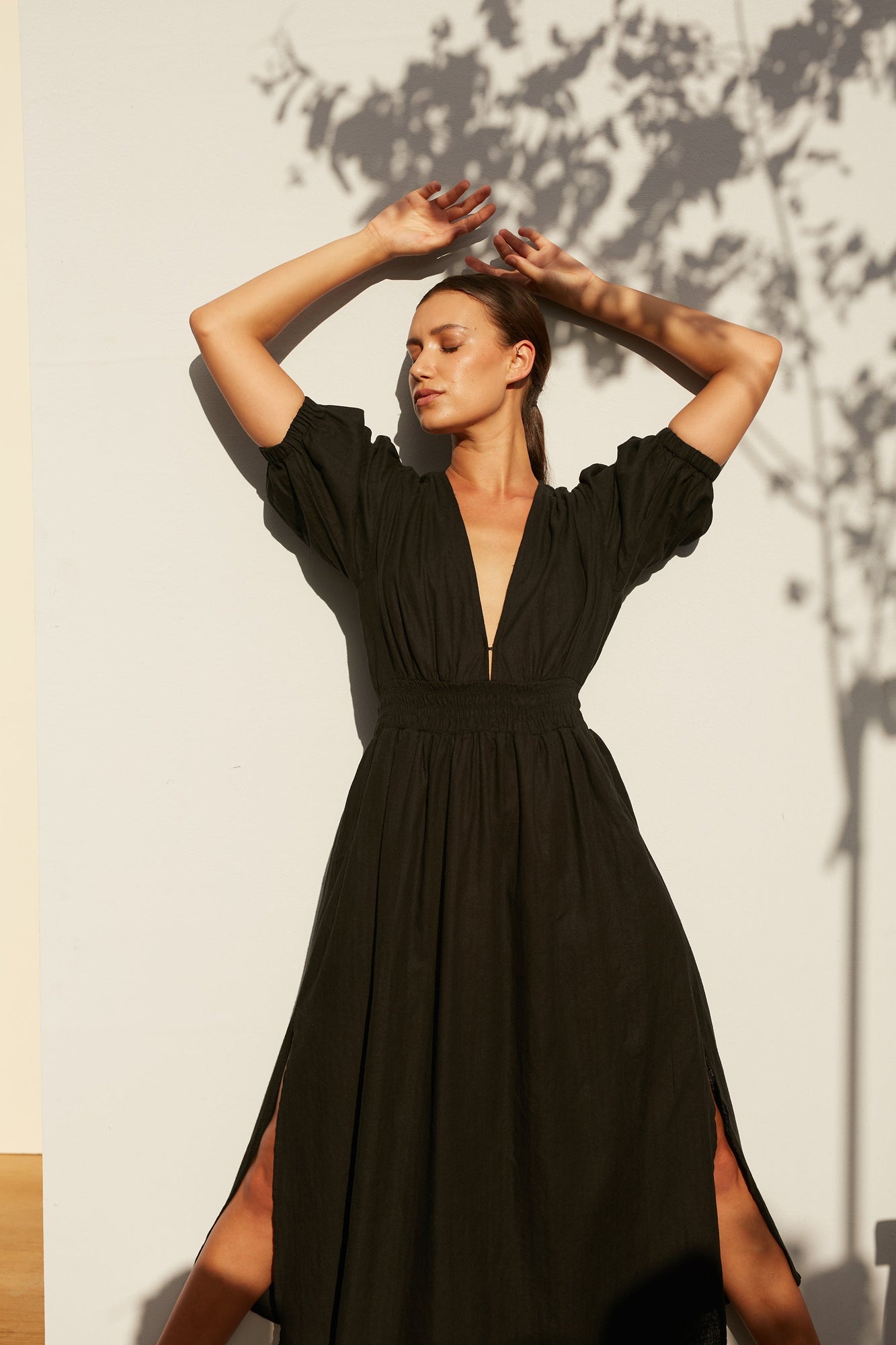 Opal Split Dress - Black