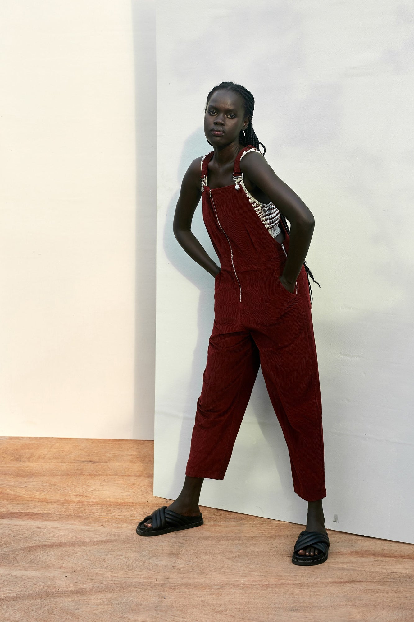 Jayda Overall - Maroon Red
