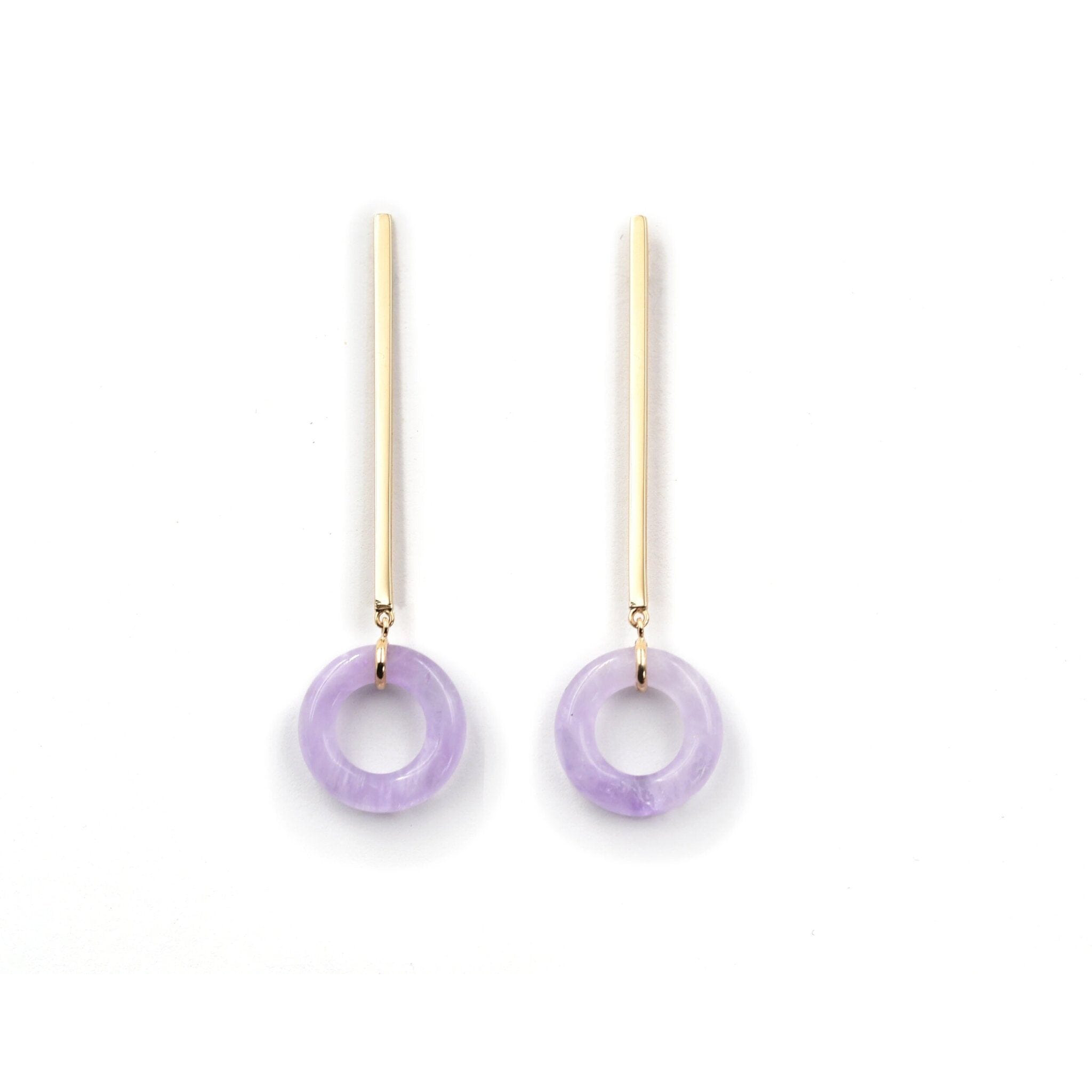 Jelly Munchkin Gold Movement Bar Earrings | Purple