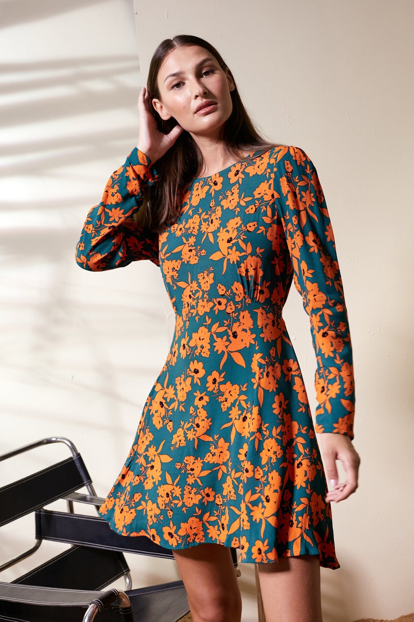 Alison Mini Dress - La Vie Floral Teal