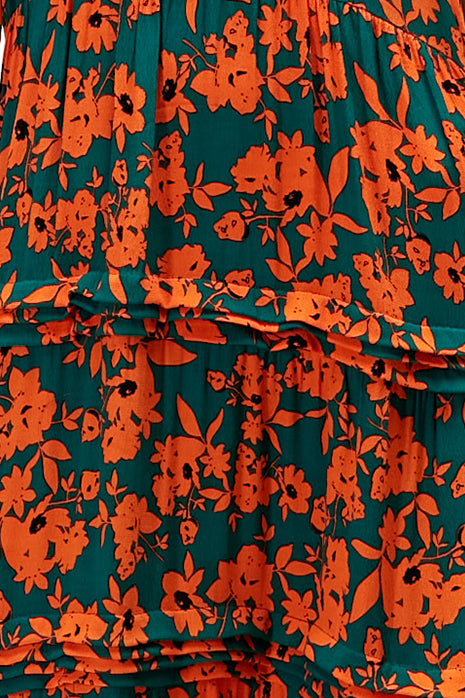Mila Maxi Dress - La Vie Floral Teal